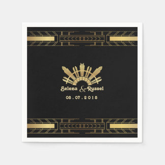 Classic Beauty Art Deco Wedding Napkins Serviette
