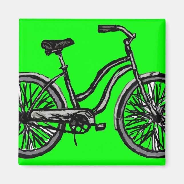 Classic Bicycle, Line Zeichnend Produkte Magnet (Vorne)