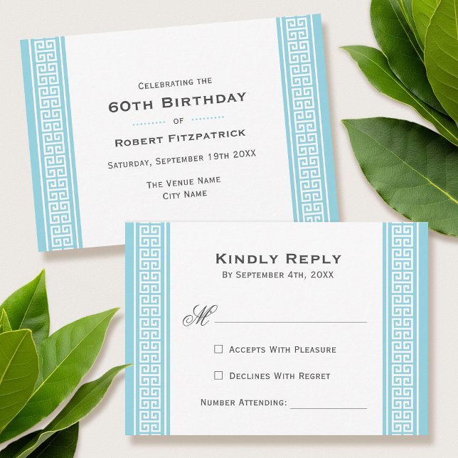 Classic Birthday Party Blue UAWG Response Card RSVP Karte (Von Creator hochgeladen)