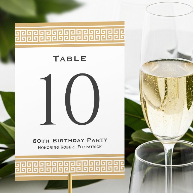 Classic Birthday Party Formal Gold Custom Tischnummer (Von Creator hochgeladen)