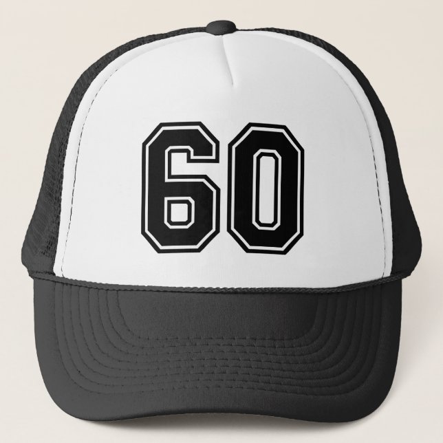 Classic Black 60th Birthday Trucker Hat Truckerkappe (Vorderseite)