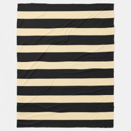 Classic Black and Golden Blonde Vertical Striped Fleecedecke
