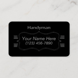 Classic Black and Gray Handyman Business Card Visitenkarte