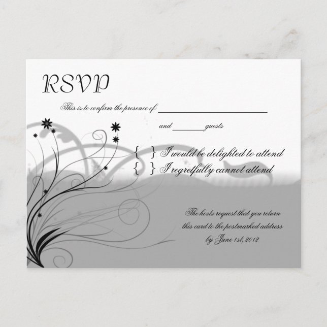 Classic Black and Gray UAWG Einladungspostkarte (Vorderseite)