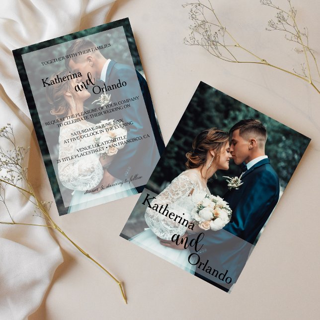 Classic Black and White Art Photo Trend Wedding Einladung (Von Creator hochgeladen)