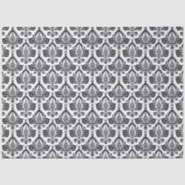 Classic Black and White Damask Textile Pattern Seidenpapier
