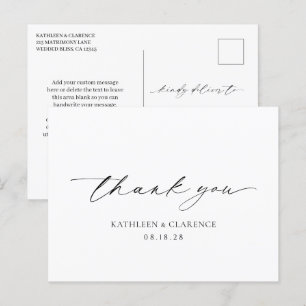 Classic Black and White Elegante Wedding Vielen Da Postkarte