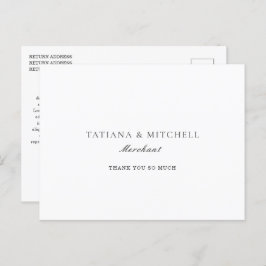 Classic Black and White Elegante Wedding Vielen Da Postkarte