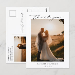 Classic Black and White Elegante Wedding Vielen Da Postkarte