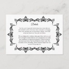 Classic Black and White Ornately Framed Wedding Begleitkarte