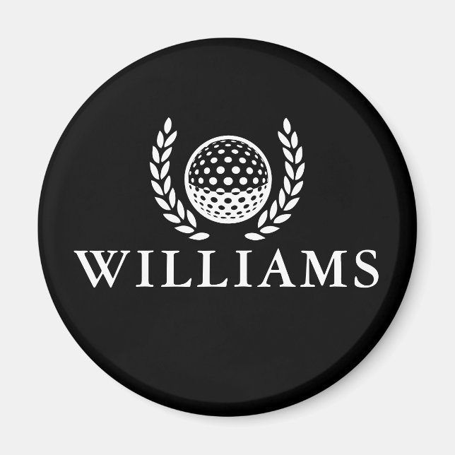 Classic Black And White Personalized Name Monogram Magnet (Vorne)