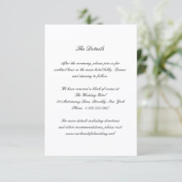 Classic Black and White Timeless Wedding Begleitkarte