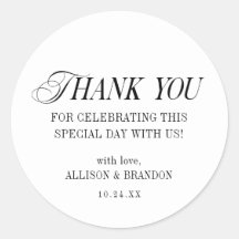 Classic Black and White Wedding Vielen Dank