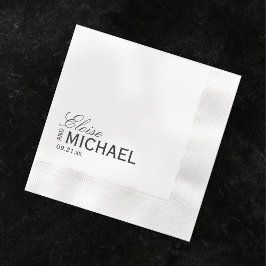 Classic Black Calligraphy Formal Wedding Serviette