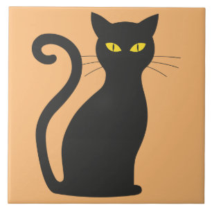 Classic Black Cat Keramik Tile Fliese