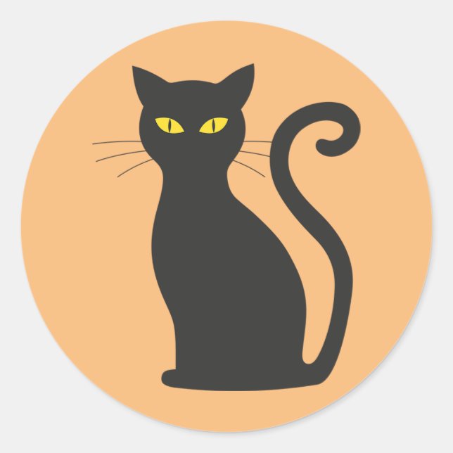 Classic Black Cat Stickers (Vorderseite)