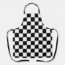 Classic black checkerboard schürze