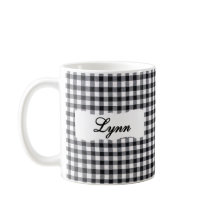 Classic Black Gingham Personalized Name 