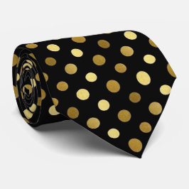 Classic Black & Gold Polka Dot Krawatte