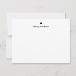 Classic Black Heart Stationery Einfach Minimalisti Mitteilungskarte
