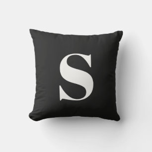 Classic Black Initial Mit Monogramm Outdoor Pillow Kissen