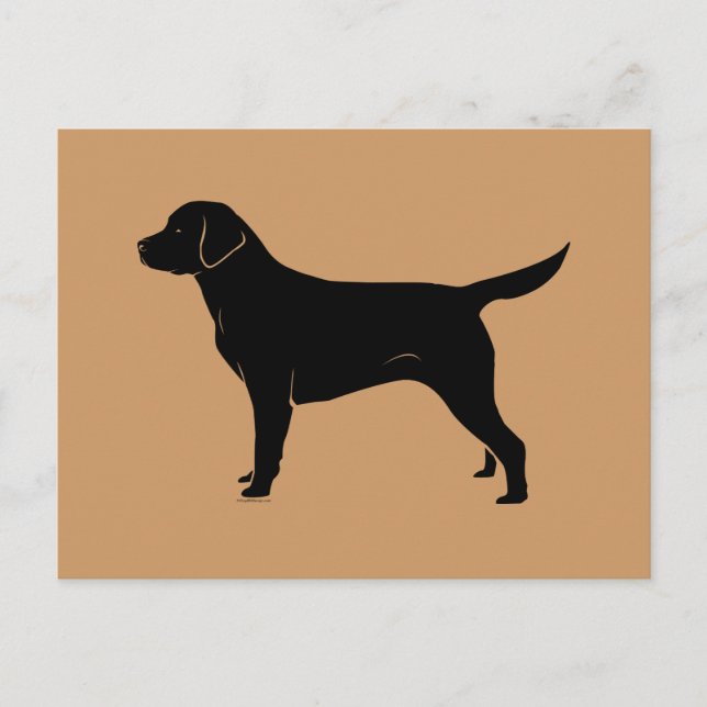 Classic Black Labrador Retriever Silhouette Postkarte (Vorderseite)