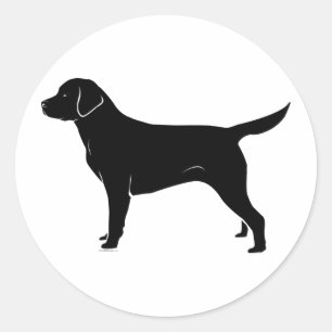 Classic Black Labrador Retriever Silhouette Runder Aufkleber