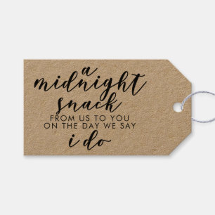 Classic Black Midnight Snack Wedding Vielen Dank Geschenkanhänger