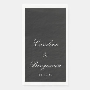 Classic Black Script Elegant Wedding Individuelle Serviette