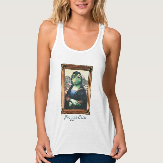 Classic Black Tank Top Mona Lisa Frog (Vorderseite)