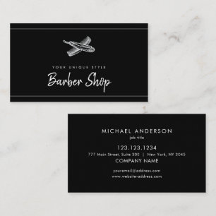Classic Black Vintag Barber Tools Barbershop Visitenkarte
