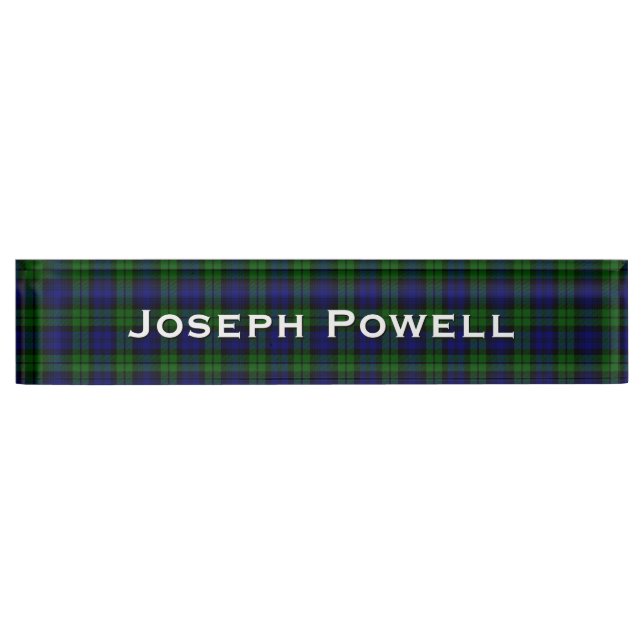 Classic Black Watch Custom Desk Namplate Namensplakette (Vorderseite)