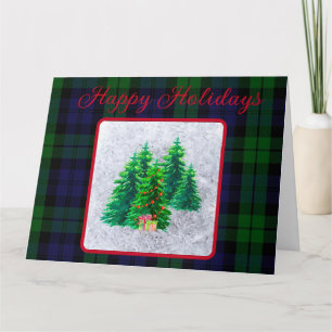 Classic Black Watch Tartan Weihnachtsbaumen Custom Karte