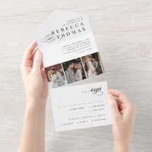 Classic Black & White 3 Foto Collage Wedding