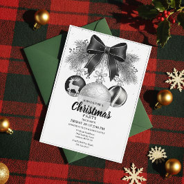 Classic Black White Christmas Party Invite Einladung