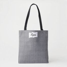Classic Black & White Gingham | Personalized Name