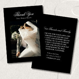 Classic Black & White Wedding Photo Thank You Card Dankeskarte