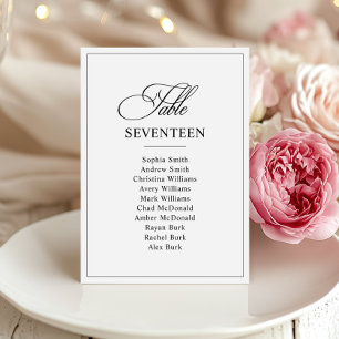 Classic Black & White Wedding Tischnummer