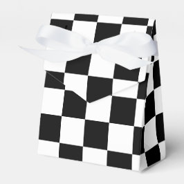 Classic Black with White Square Pattern Tent Geschenkschachtel