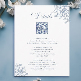 Classic Bloom Garden Dusty Blue Wedding Details Begleitkarte