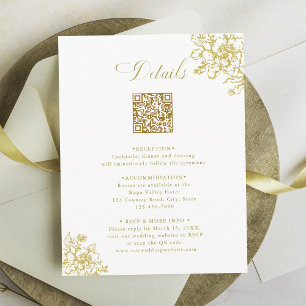 Classic Bloom Garden Gold Wedding Details Begleitkarte