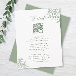 Classic Bloom Garden Sage Green Wedding Details Begleitkarte