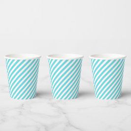 Classic blue and white diagonal stripes pappbecher