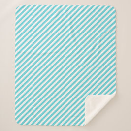 Classic blue and white diagonal stripes sherpadecke