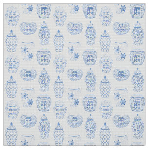 Classic Blue and White Ginger Jar Chinoiserie Stoff