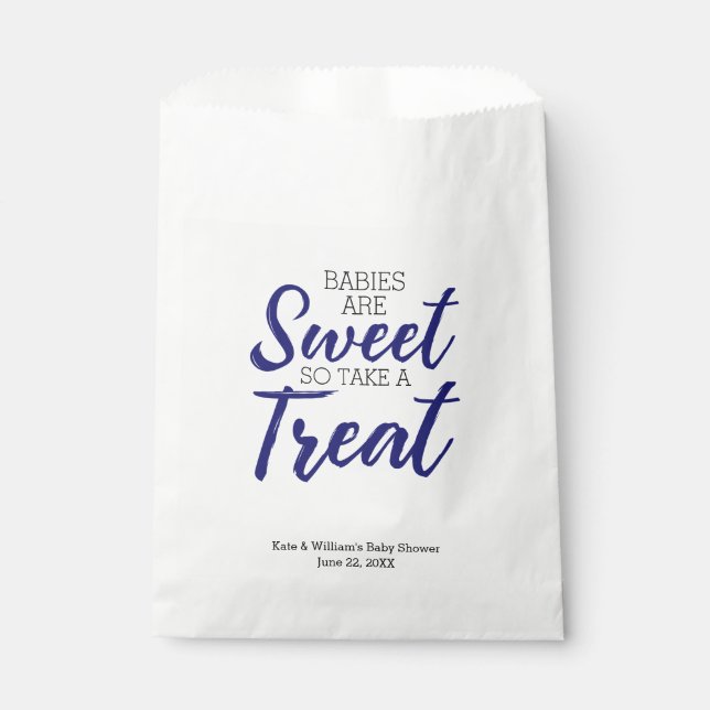 Classic Blue Babies Sweet Boy Baby Shower Party Geschenktütchen (Vorderseite)