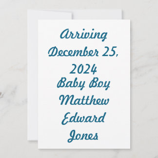 Classic Blue Baby Boy Stork Announcement Card Einladung