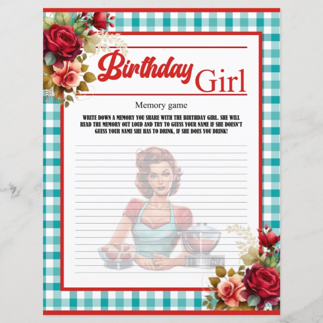 Classic Blue Birthday Memory Game (Vorderseite)