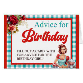 Classic Blue Birthday Party Advertising Table Card