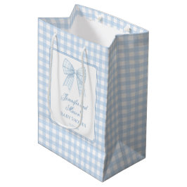 Classic Blue Bogen Baby Dusche Danke Geschenktasch Mittlere Geschenktüte